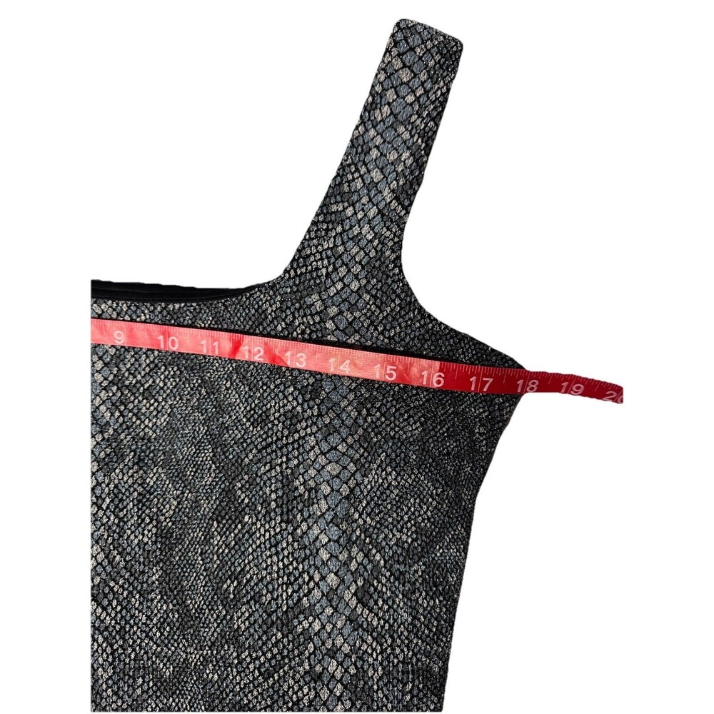 Betsy & Adam by Jaslene Womens Snakeskin Print Maxi Dress Grey Black Scoop Back - Picture 8 of 14